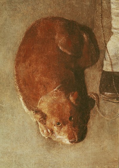 The Hurdy Gurdy Player with his Dog, ca. 1620 (detalj) (se også 67918) av Georges de La Tour