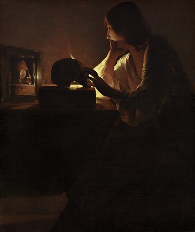 Den angrende Magdalen, ca. 16351640. av Georges de La Tour