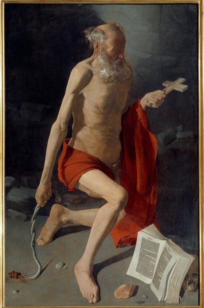 Den hellige Jerome. Maleri av Georges De La Tour (1593-1652) av Georges de La Tour