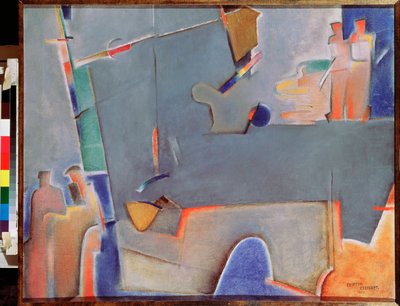 Heisekranen - maleri av Georgi Avgustovich Stenberg (1900-1933), olje på lerret av Georgii Avgustovich Stenberg