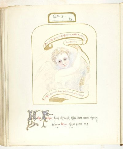 Uten tittel [kerub og religiøs tekst], 185568. av Georgina Cowper