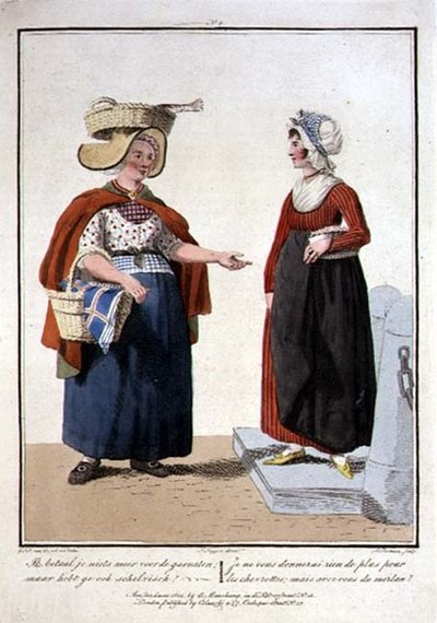 Fish Sellers, gravert av L. Portman av Georgius Jacobus Johannes van (after) Os