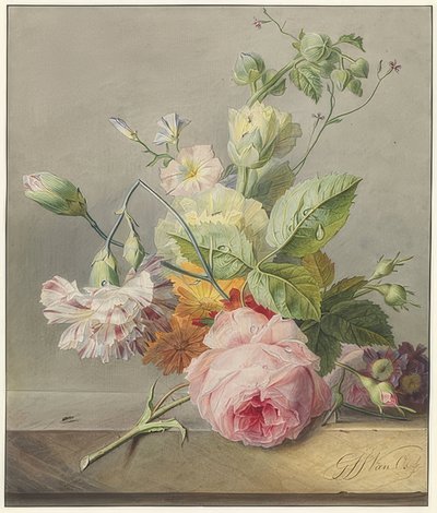 Stilleben med blomster. Rundt 1800-25 av Georgius Jacobus Johannes van Os