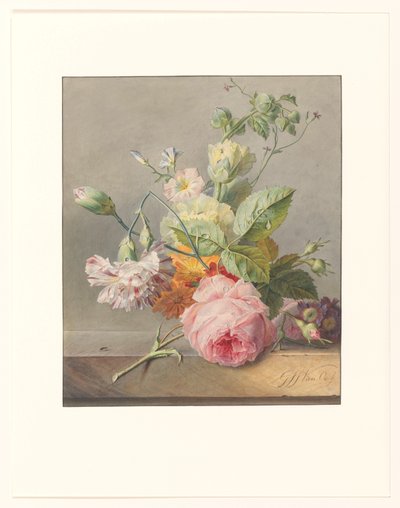 Blomsterstilleben blomsterdekorasjon av Georgius Jacobus Johannes van Os
