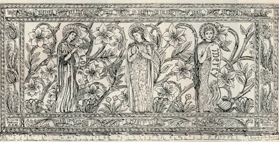 White Memorial alter Cloth, Parish Church, Cheddleton, c1891 av Gerald Callcott Horsley
