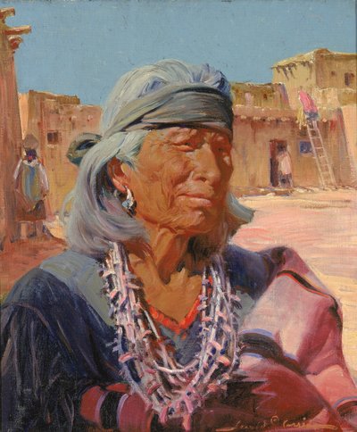 Old Man of Zuni, Yppersteprest Cacique, 1924. av Gerald Cassidy