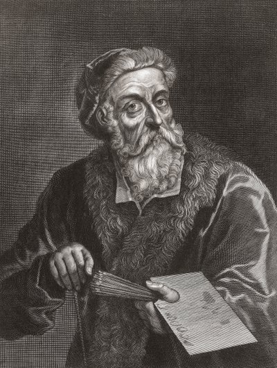 Titian. Portrett. (skrive ut) av Gerard (after) Edelinck
