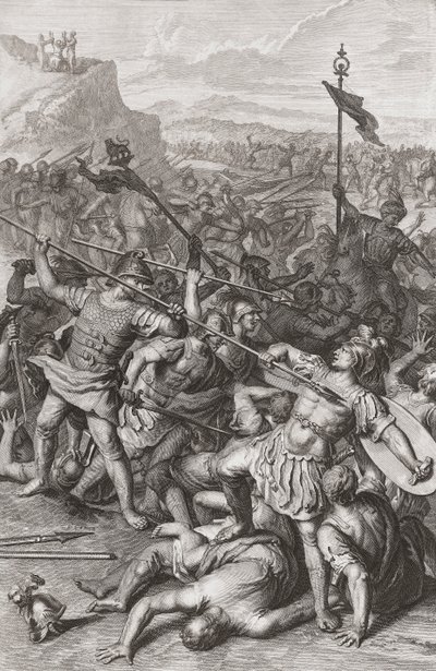 Israels kamp mot amalekittene. av Gerard (after) Hoet