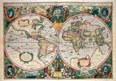 Verdenskart, Amsterdam 1633 av Gerard (after) Mercator
