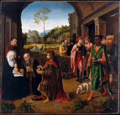 The Adoration of the Magi, ca. 1520 (olje på tre) av Gerard (studio of) David