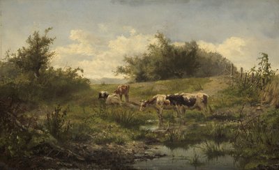 Kyr ved en dam av Gerard Bilders