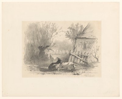 Twee geiten en een schaap bij een hek voor een huis   1388527   no       norwegian Successfully Translated  Original: The luncheon : decorative panel Translat: The luncheon : decorative panel 1317059 no norwegian Successfully Translated Original: Plate 40, av Gerard Bilders