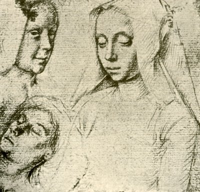 Tre kvinnelige hoder, sent på 1400-tallet - begynnelsen av 1500-tallet, 1908. av Gerard David