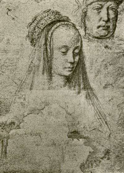 Ung kvinne med hodeplagg, 1497-1498, 1908. av Gerard David