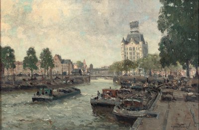 Utsikt over Witte Huis, Rotterdam (olje på lerret) av Gerard Delfgaauw