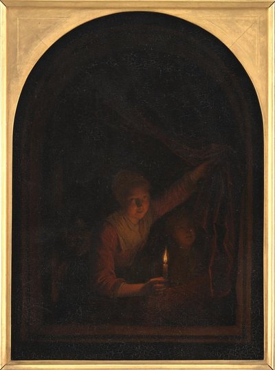 Jente med et stearinlys av Gerrit Dou