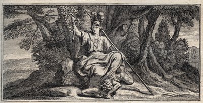 Minerva Slaming Discord - Minerva Terrassant la discorde - Gravering av Gerard Edelinck etter Daniel Halle (1614-1675) av Gérard Edelinck