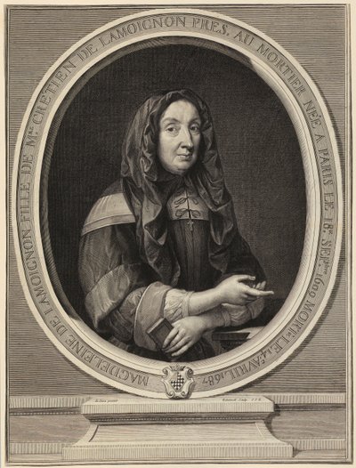 Portrett av Madeleine de Lamoignon av Gérard Edelinck