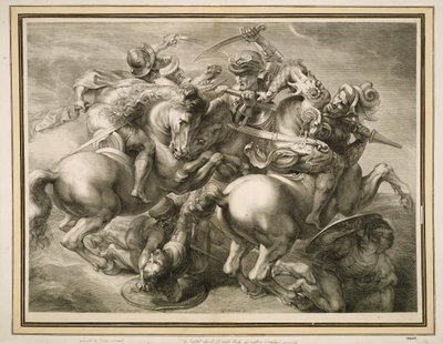 Slaget ved de fire rytterne (Slaget ved Anghiari) av Gérard Edelinck