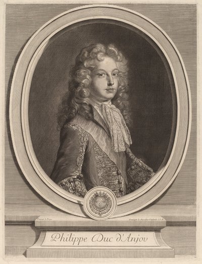 Philip, hertug av Anjou av Gerard Edelinck after François de Troy