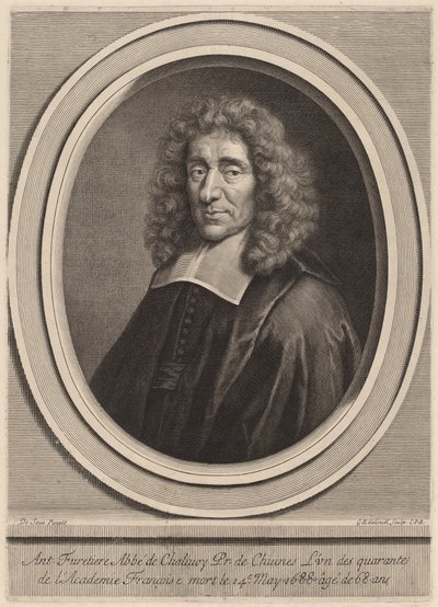 Antoine Furetiere av Gerard Edelinck after Gilbert de Seve
