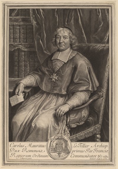 Charles Maurice Le Tellier av Gerard Edelinck after Pierre Mignard I