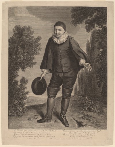 Raimond Poisson som Crispin av Gerard Edelinck after Theodor Netscher