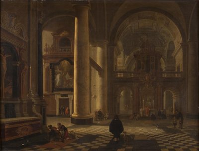 Interiør i en katolsk kirke av Gerard Houckgeest