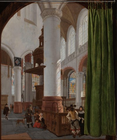 Interiør i Oude Kerk i Delft Interiør i Oude Kerk i Delft, med et Trompe-l
