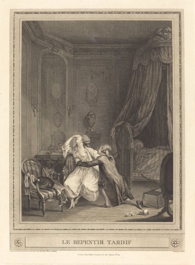 Sen omvendelse av Gerard Rene Le Vilain after Nicolas Lavreince