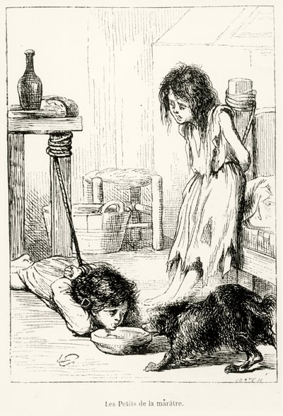 The Pitiful Children, illustrasjon fra "L"Annee Illustree", 1868 av Gerard Seguin