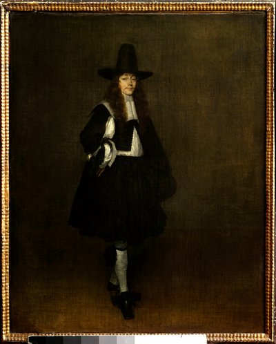 Portrett av mannen i svart maleri av Gerard Ter Borch (1617-1681) 1600-tallets søn. 0,67x0,53 m Paris, musee du Louvre - Portrett av en mann i svart. Maleri av Gerard Ter Borch (1617-1681) av Gerard ter Borch