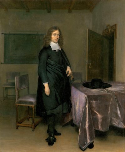 Portrett av en mann av Gerard Ter Borch (Terburg), den yngre (1617-1681), - Olje på lerret - Tiroler Landesmuseum Ferdinandeum, Innsbruck av Gerard Terborch