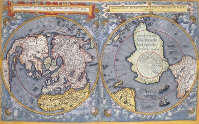Nord- og Sydpolen, 1593 av Gerard de Jode