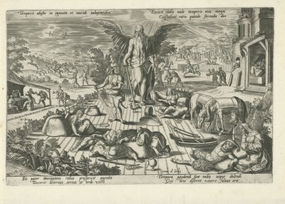 Fars tid midt i scener med dårlig oppførsel Temporis abusus in ignauta et muridi uoluptatibus (...) (tittel på objekt) Moralizing Allegories of Time (serietittel) av Gerard de Jode