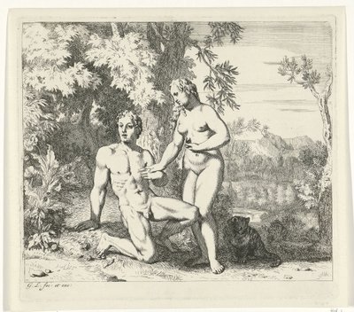 Adam og Eva i paradis Scener fra Genesis (serietittel) av Gerard de Lairesse