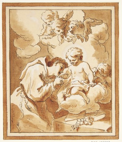 Jesusbarnet flyter på en sky av Gerard de Lairesse