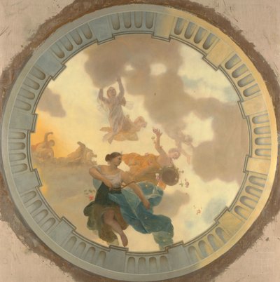 Del (midtdel) av et takmaleri med Diana og hennes ledsagere som hovedskildring av Gerard de Lairesse