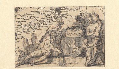 Design for en vignett med Brabants våpenskjold av Gerard de Lairesse