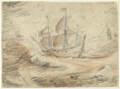 Seilskute til sjøs av Gerard ter Borch (II) (possibly)