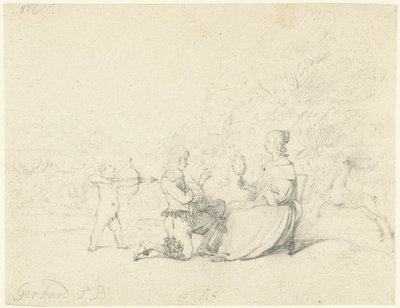 Gentleman som kneler foran en dame av Gerard ter Borch (II)