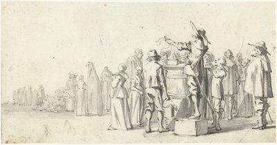 Annonsør på et markedstorg av Gerard ter Borch (II)