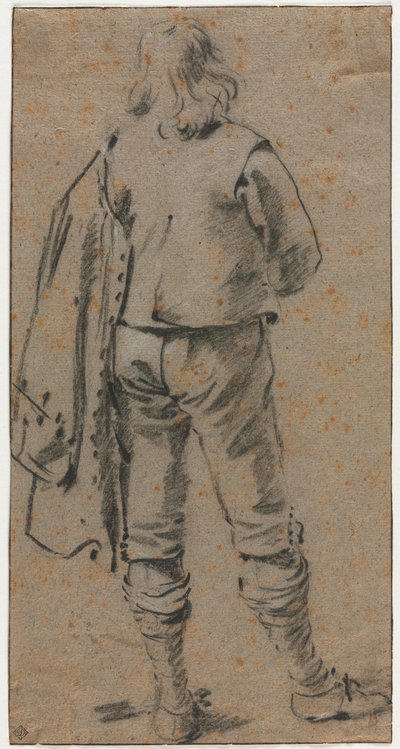En mann som står sett fra baksiden av Gerard ter Borch