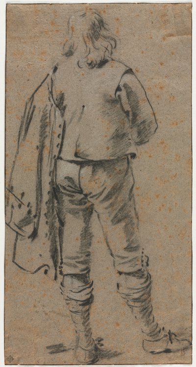 En mann som står sett fra baksiden, ca. 1630. av Gerard ter Borch
