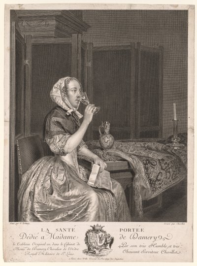 Drikker en skål. av Gerard ter Borch