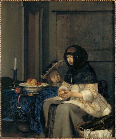 Epleskrelleren (olje på lerret) av Gerard ter Borch or Terborch