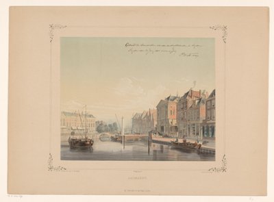 Utsikt over Aalmarkt i Leiden Aalmarkt (tittel på objekt) av Gerardus Johannes Bos