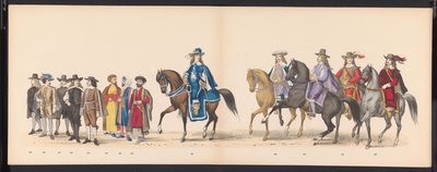 Masquerade of the Leiden Students, 1875 (plate 15) Maskerade holdt av medlemmene av Leiden studentkorps den 15. juni 1875 for å feire 300-årsjubileet for Leidsche Hoogeschool, avbildet Leidsche Hoogeschool, avbildet i av Gerardus Johannes Bos