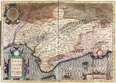 Andalusia, Spania (gravering av Gerardus Mercator