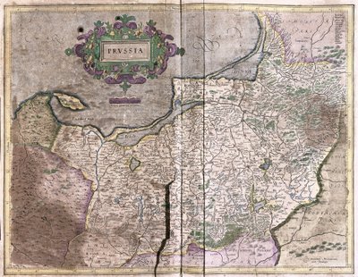 Antikk kart over Polen - i dag Litauen (gravering av Gerardus Mercator